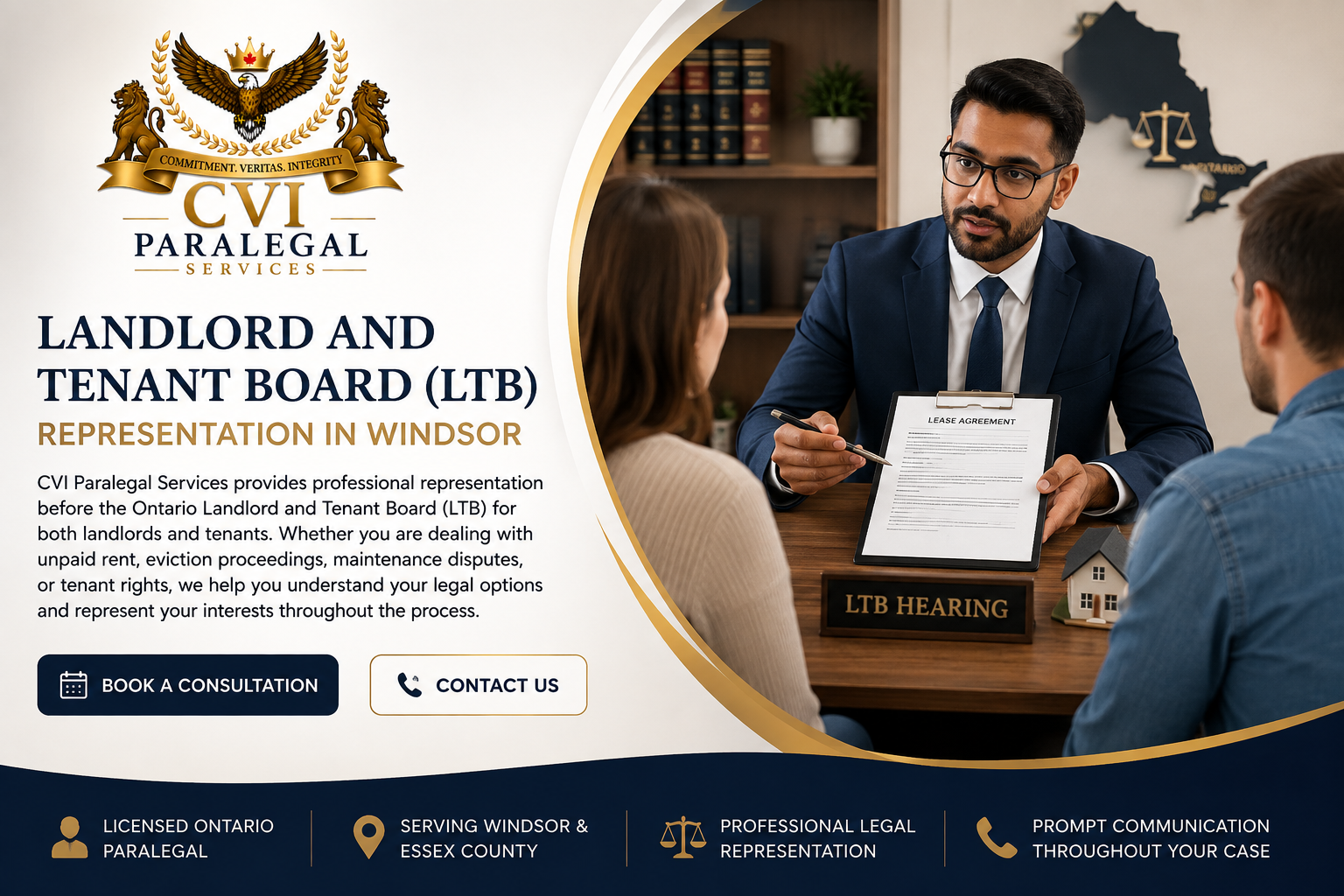 Small Claims Court representation in Windsor by CVI Paralegal Services for individuals and businesses