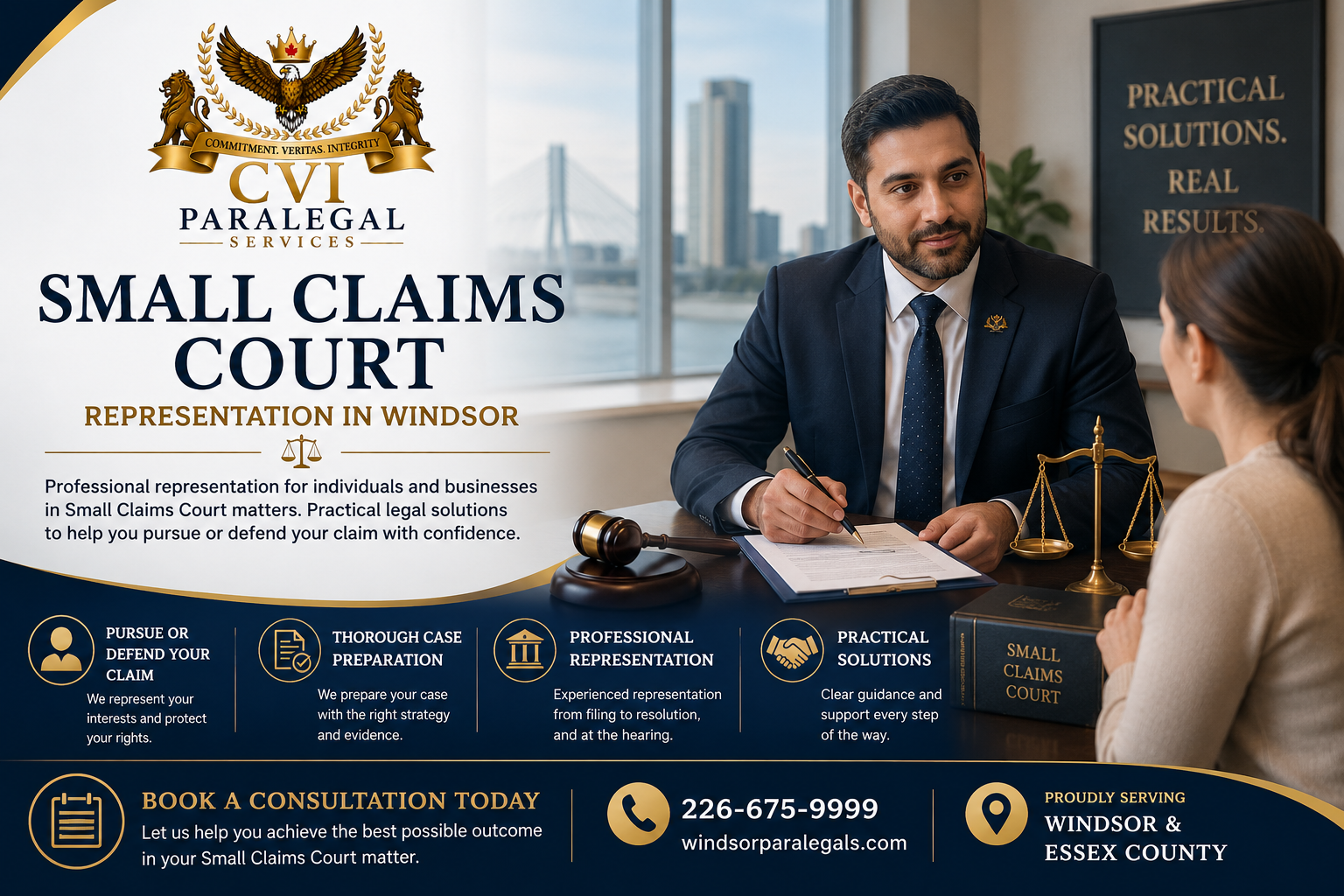 Small Claims Court paralegal services in Windsor Ontario